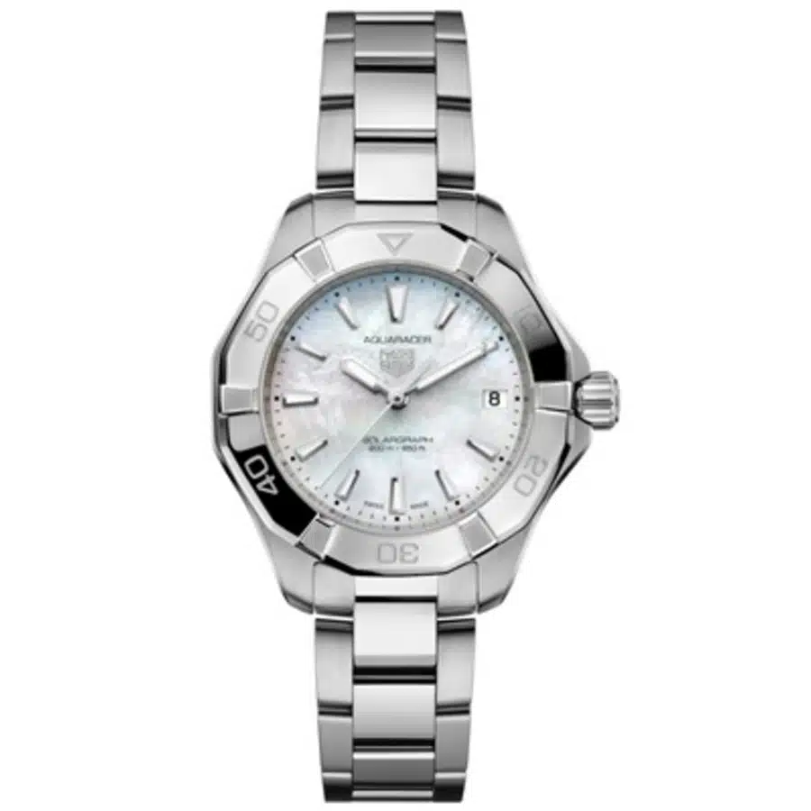 Tag Heuer Aquaracer Professional Solargraph 200 WBP1312.BA0005 34mm Stainless Steel Watch MOP Index Dial
