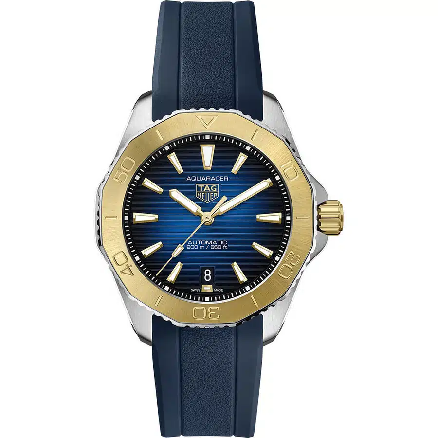 Tag Heuer Aquaracer Professional 200 WBP2150.FT6210 40mm Stainless Steel & Yellow Gold With Blue Rubber Watch Blue Dial 2024