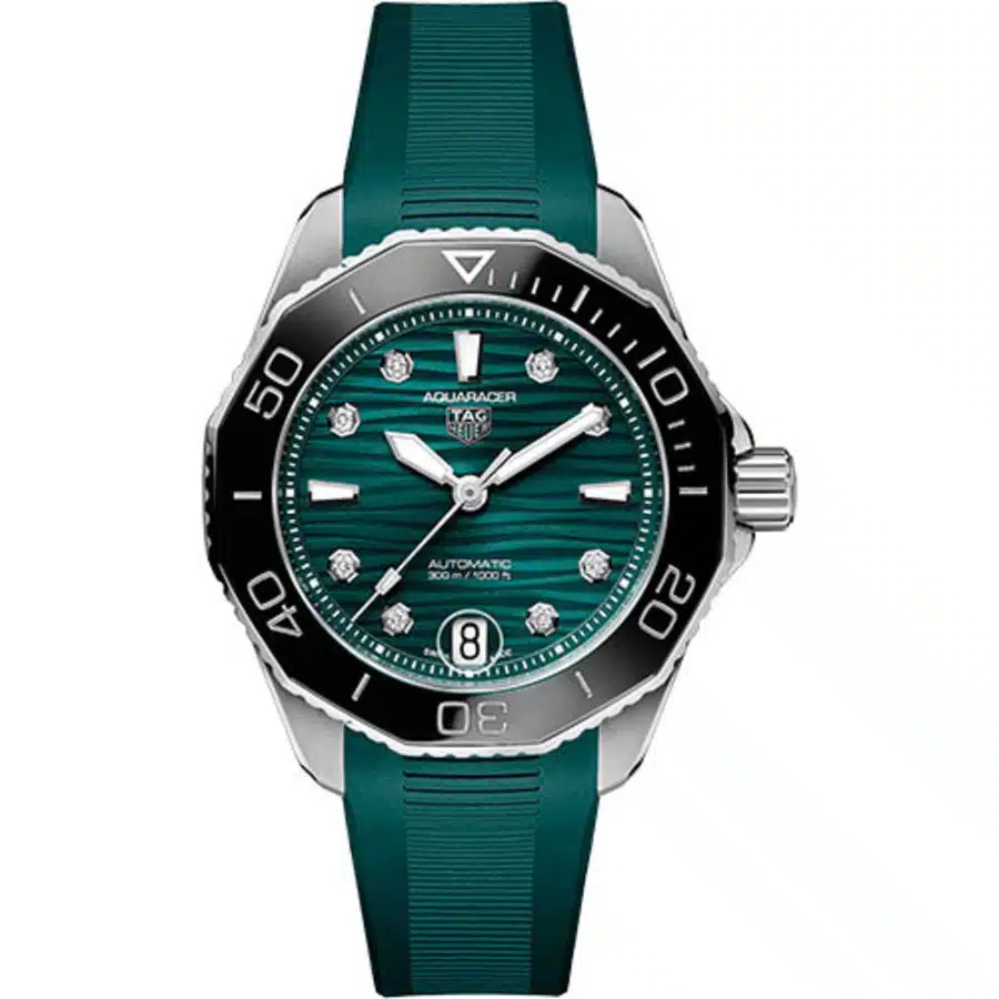 Tag Heuer Aquaracer Professional 300 WBP231G.FT6226 36mm Stainless Steel With Blue Rubber Watch Blue Diamond Dial 2024