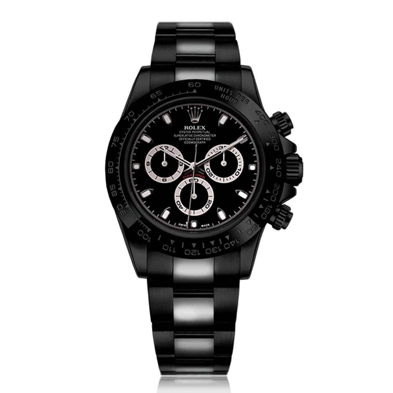 Rolex Daytona Black PVD/DLC Coated Watch with Black Dial 116523