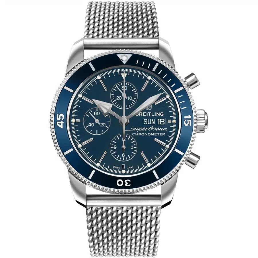 Breitling Superocean Héritage II Chronograph A13313161C1A1 Stainless Steel Watch Blue Dial