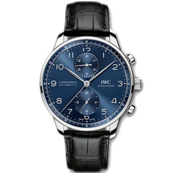 IWC Portuguese IW371606 Stainless Steel Chronograph 41mm Blue Dial Watch 2024