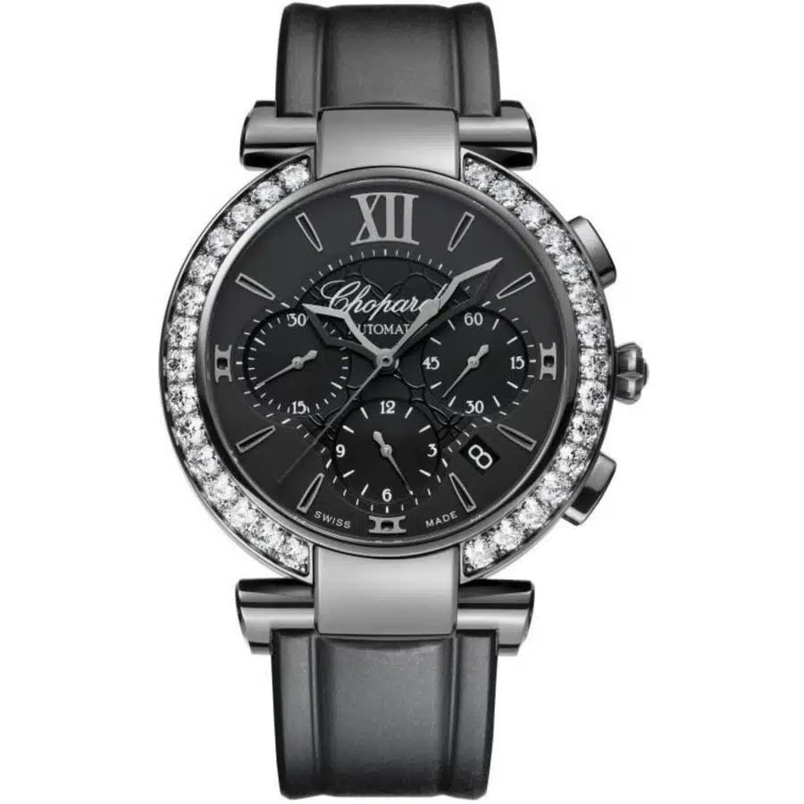 Chopard Imperiale Chronogragh Black Dial 388549/3008 Stainless Steel With Black Rubber Watch 2024