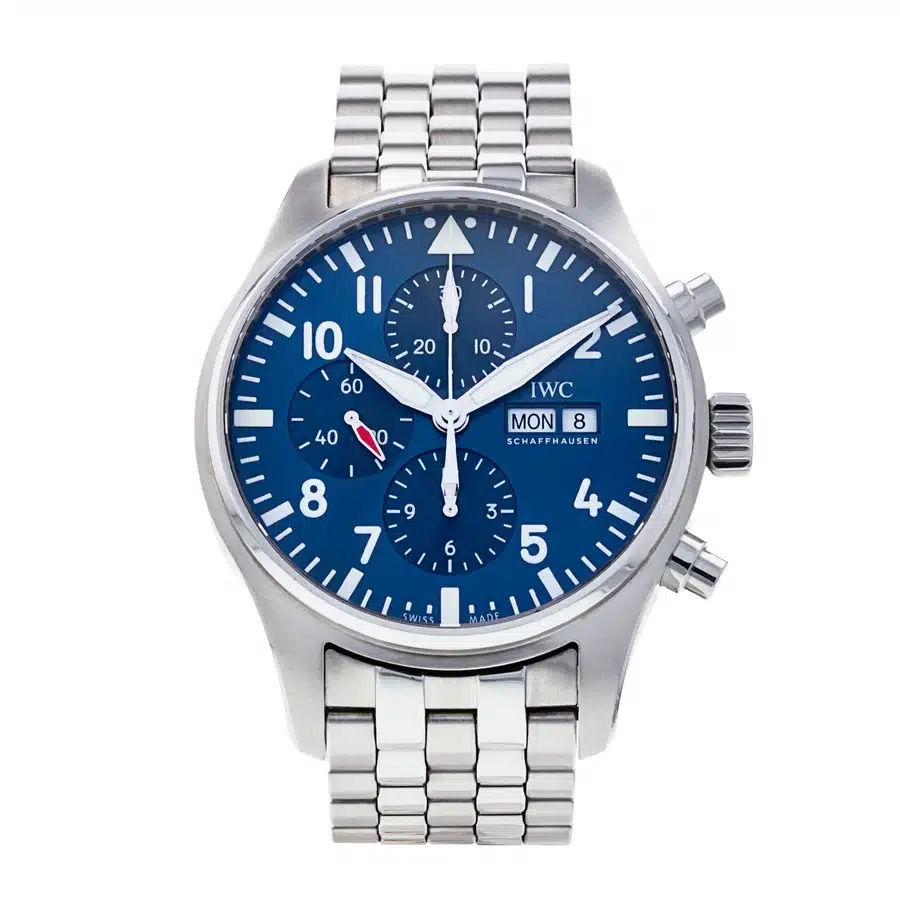 IWC Pilot Le Petit Prince IW377717 Automatic Chronograph Stainless Steel Watch Blue Dial