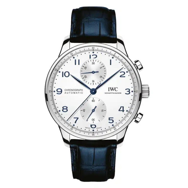 IWC Portuguese Chronograph IW371605 Stainless Steel with Blue Leather Watch