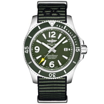 Breitling Superocean Automatic 44 A17367A11L1W1 Stainless Steel with Green Nylon NATO Watch