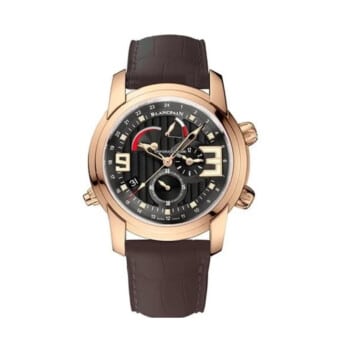 Blancpain L-Evolution Reveil GMT Alarm 8841-3630-53B Rose Gold With Brown Leather Watch Black Dial 2024