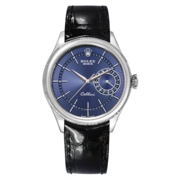 Rolex Cellini 50519 White Gold with Black Leather Watch