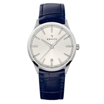 Zenith Elite Classic 03.3100.670/01.C922 Stainless Steel With Blue Leather Watch Silver Dial