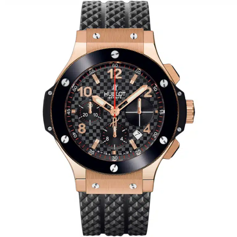 Hublot Big Bang 341.PB.131.RX Rose Gold Black Checker Pattern Dial Black Rubber Strap