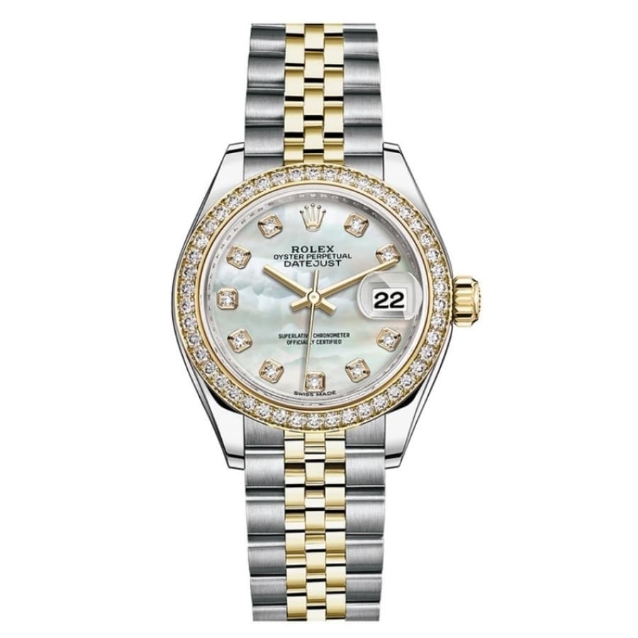 Rolex Datejust 28mm Jubilee 279383 Stainless Steel & Yellow Gold Watch Mother-of-Pearl Diamond Dial