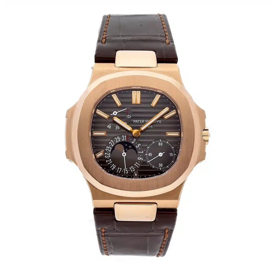 Patek Philippe Nautilus 5712R 18K Rose Gold With Brown Leather Watch