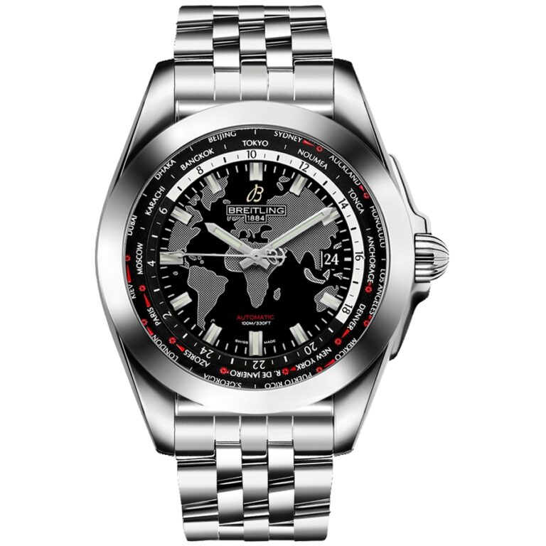 Breitling Galactic Unitime WB3510U4/BD94/375A Stainless Steel with Black Dial Watch