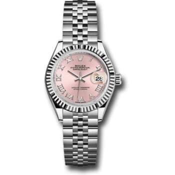Rolex Lady-Datejust 28mm Jubilee 279174 Stainless Steel Watch Pink Roman Dial
