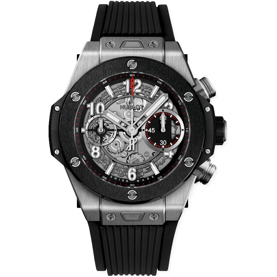 Hublot Big Bang Unico Chronograph 441.NM.1170.RX Titanium Black Rubber Skeletonized Dial Watch 2024
