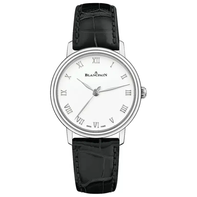 Blancpain Ladies Villeret Stainless Steel with Black Leather Watch 6104-1127-55A