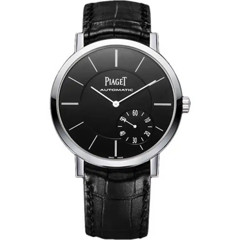 Piaget Altiplano G0A37126 White Gold with Black Leather Watch Black Dial