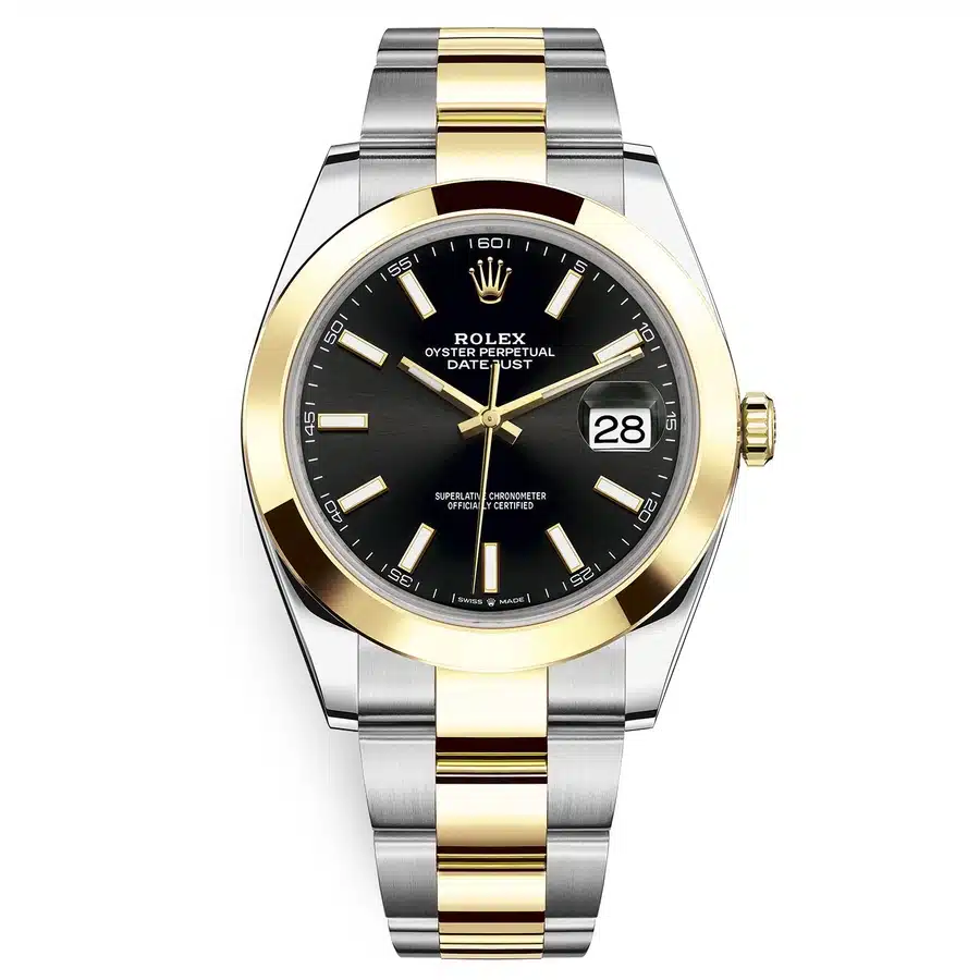 Rolex Datejust 41mm 126303-0013 Oyster Stainless Steel & Yellow Gold Watch Black Index Dial