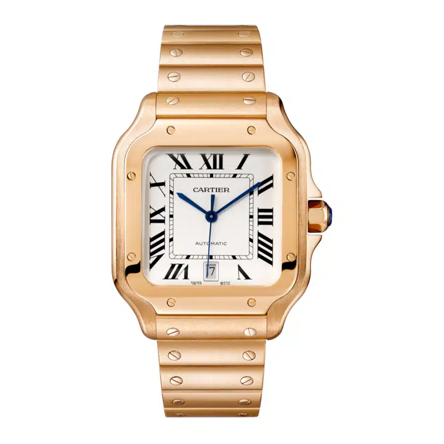 Cartier Santos WGSA0018 Rose Gold 39mm Watch With Silver Dial 2024