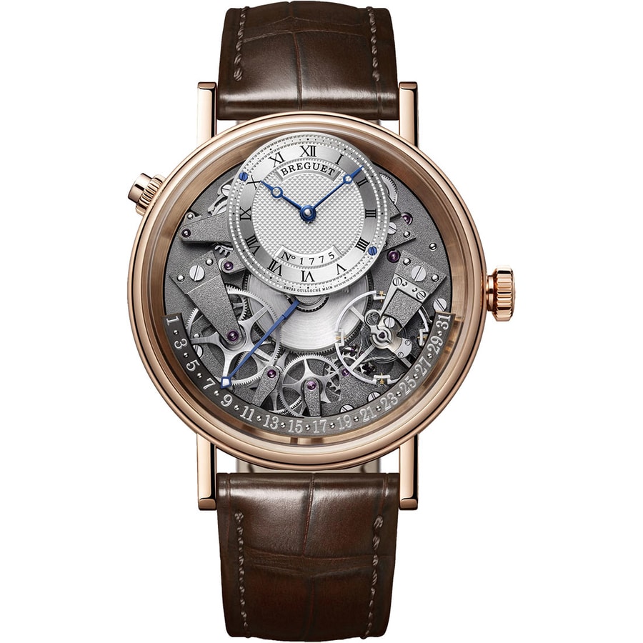 Breguet Tradition Automatic Retrograde 7597BRG19WU Rose Gold with Brown Leather Watch Grey Dial 2024