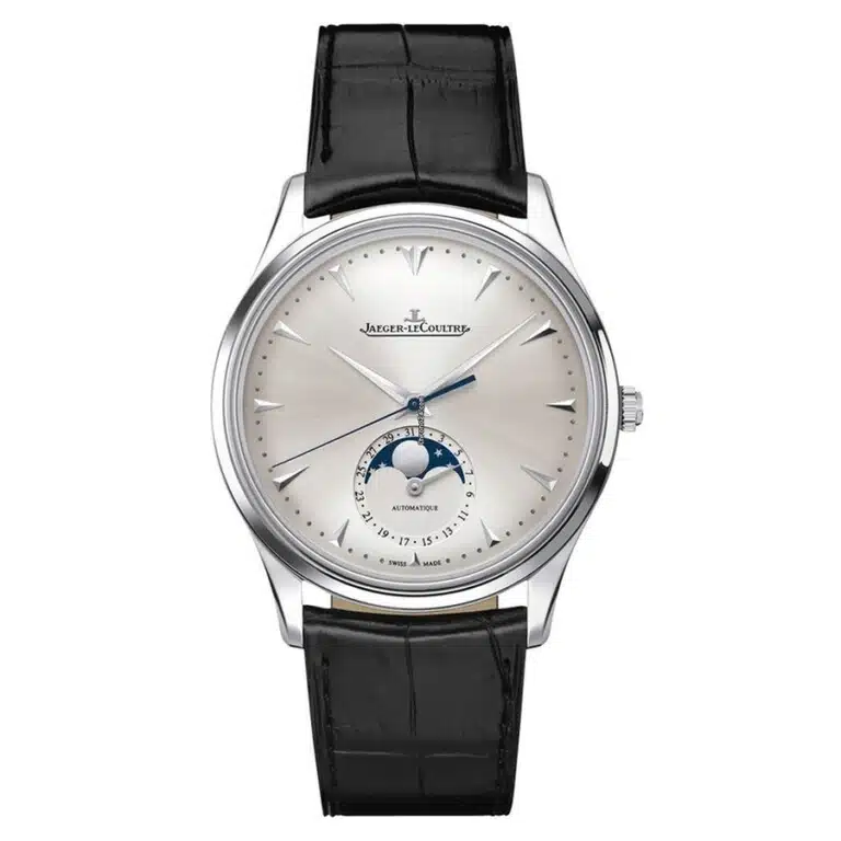 Jaeger LeCoultre Master 1368430 Ultra Thin Stainless 39mm Steel Black Alligator Leather Watch Silver Dial 2024