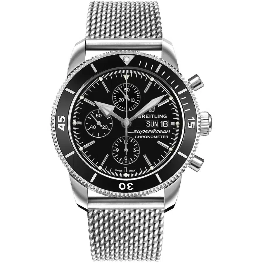 Breitling Superocean Héritage II Chronograph A13313121B1A1 Stainless Steel Watch Black Dial