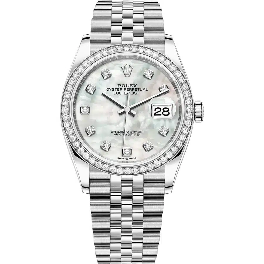 Rolex Datejust 36mm Jubilee Bracelet 126284RBR-0011 Stainless Steel Watch Mother-of-Pearl Diamond Dial