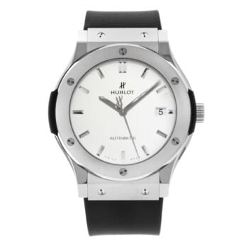 Hublot Classic Fusion 511.NX.2611.RX Titanium Case Black Rubber Silver Dial Watch 2024