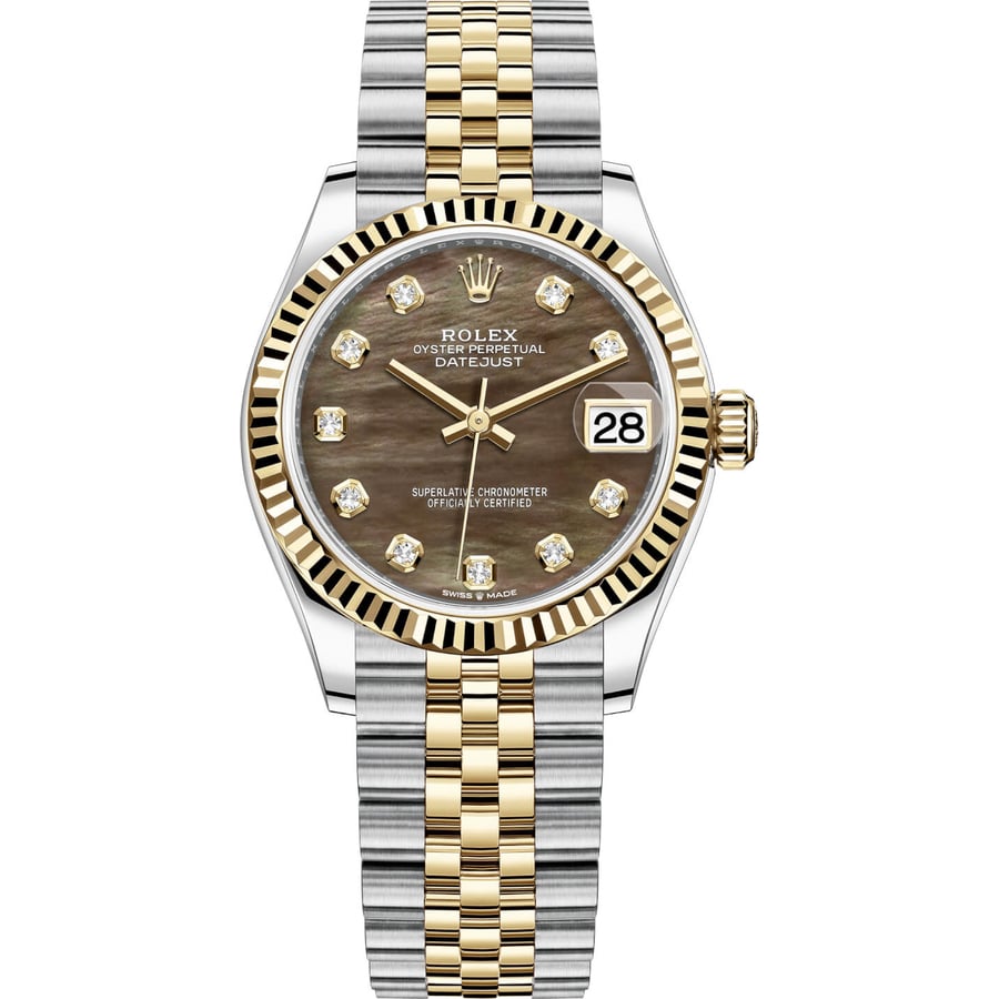 Rolex Datejust 278273 Stainless Steel With Yellow Gold Watch Dark MOP Diamond Dial