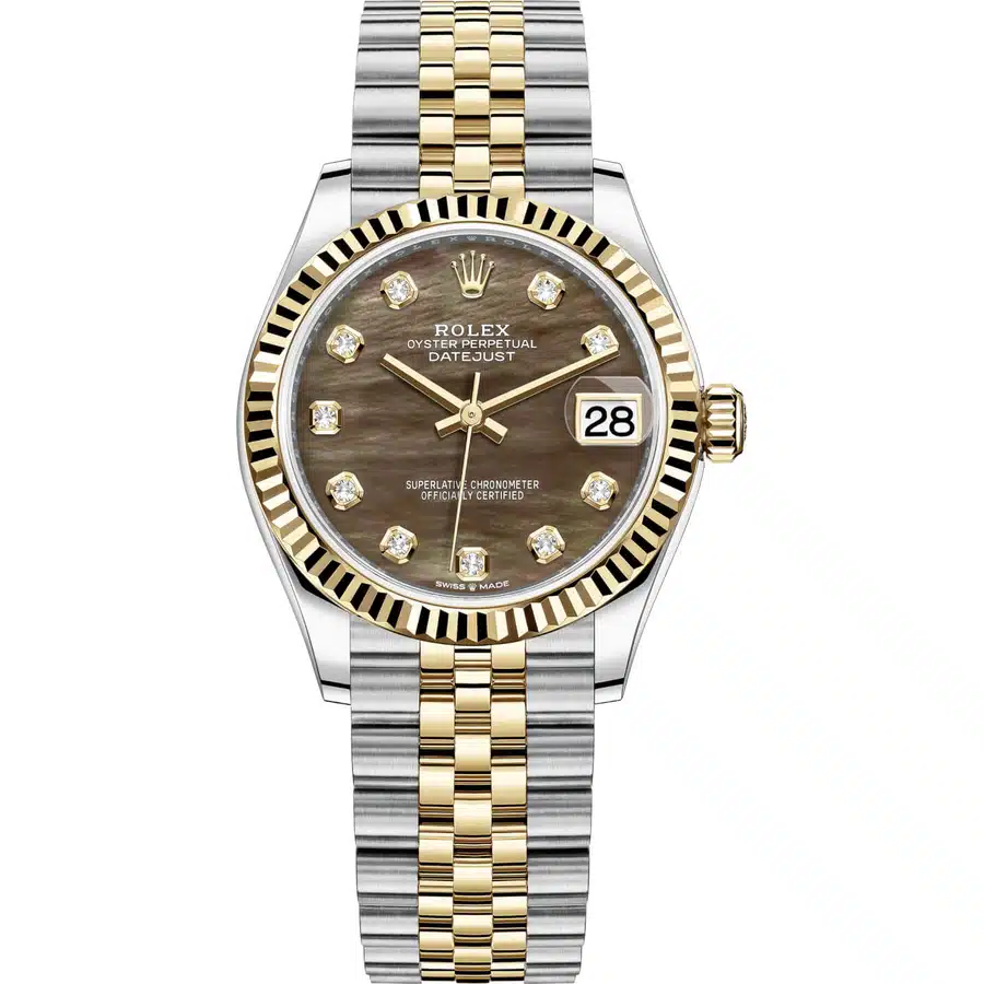 Rolex Datejust 278273-0024 Stainless Steel With Yellow Gold Watch Dark MOP Diamond Dial