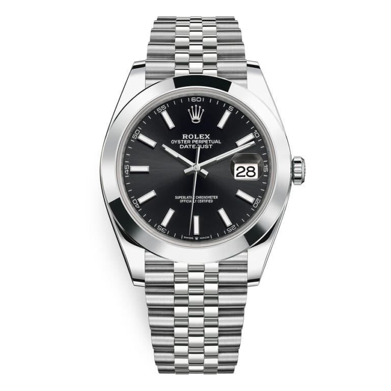 Rolex Datejust 41mm Jubilee 126300 Stainless Steel Watch Black Index Dial