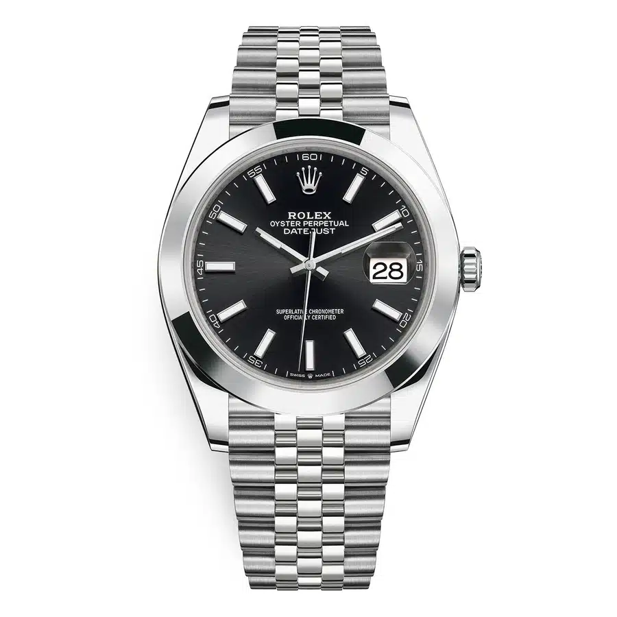 Rolex Datejust 41mm Jubilee 126300-0012 Stainless Steel Watch Black Index Dial