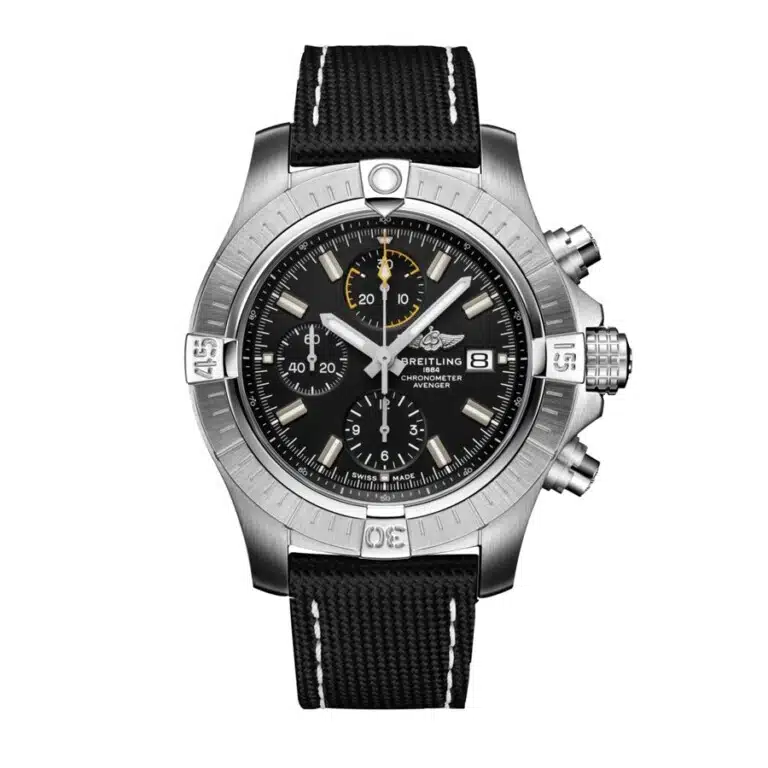 Breitling Avenger Chronograph A13317101B1X1 Stainless Steel With Black Leather Strap