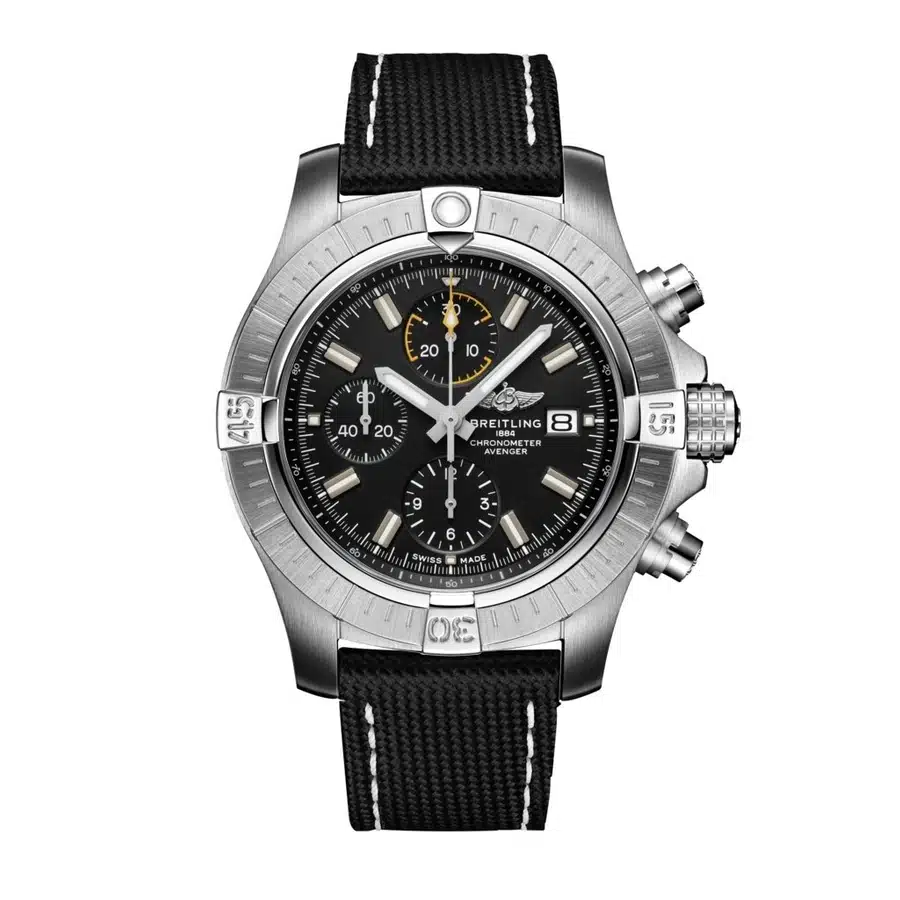 Breitling Avenger Chronograph A13317101B1X1 Stainless Steel With Black Leather Strap
