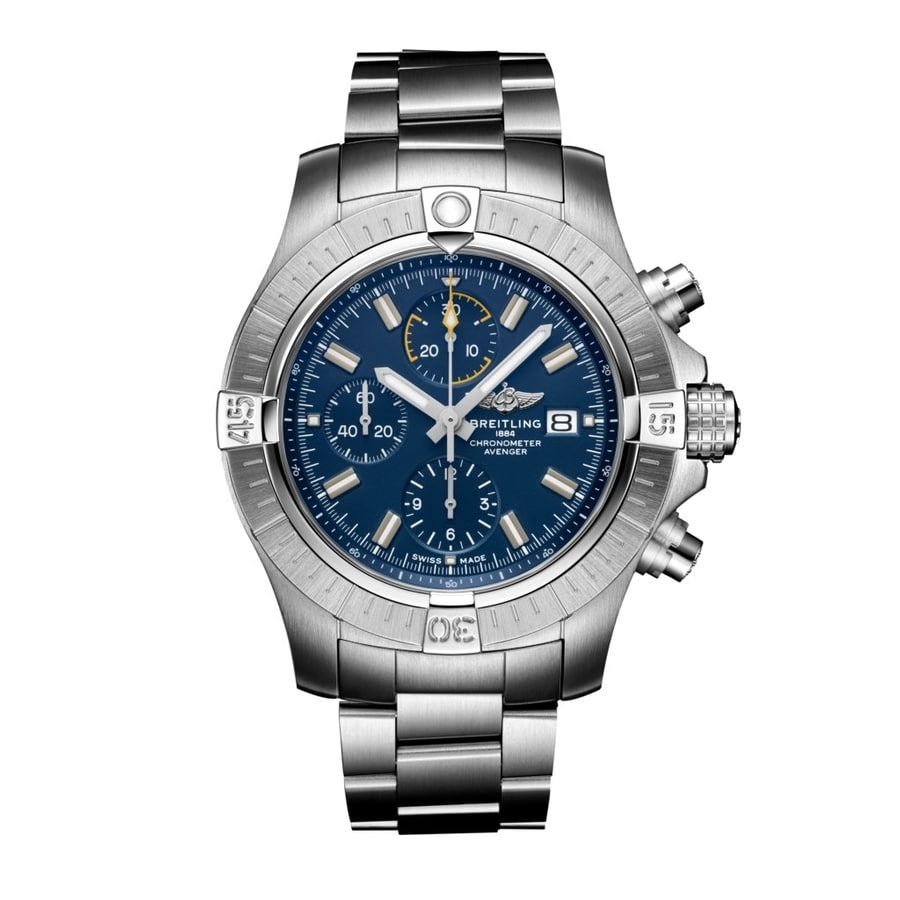 Breitling Avenger Chronograph A13317101C1A1 Stainless Steel Watch Blue Dial 2024
