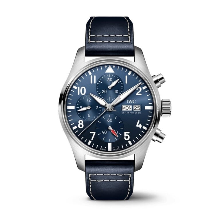 IWC Pilot’s Chronograph Stainless Steel Blue Leather Blue Dial IW388101 Watch 2024