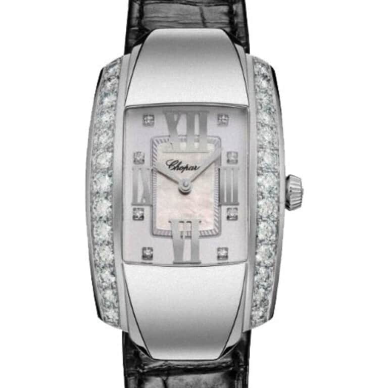 Chopard La Strada 419402-1004 White Gold With Black Leather Strap