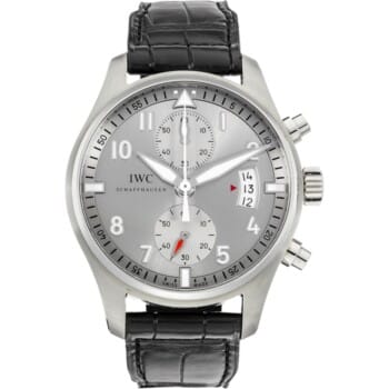 IWC Pilot Spitfire IW387809 Stainless Steel with Black Alligator Leather Watch