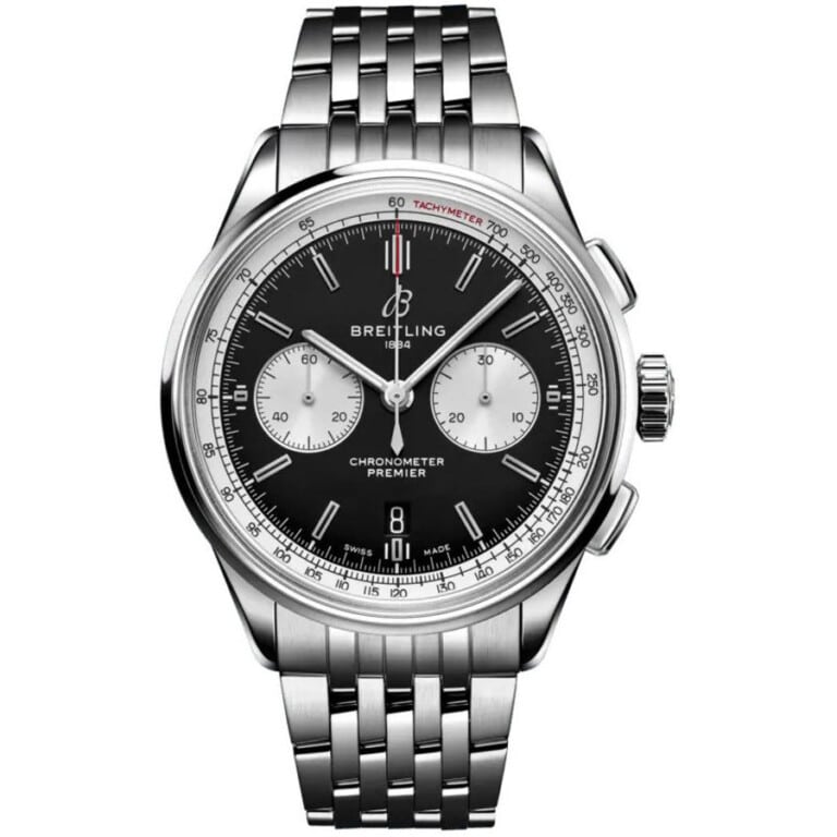 Breitling Premier B01 Chronograph 42 AB0118371B1A1 Stainless Steel Watch Black Dial