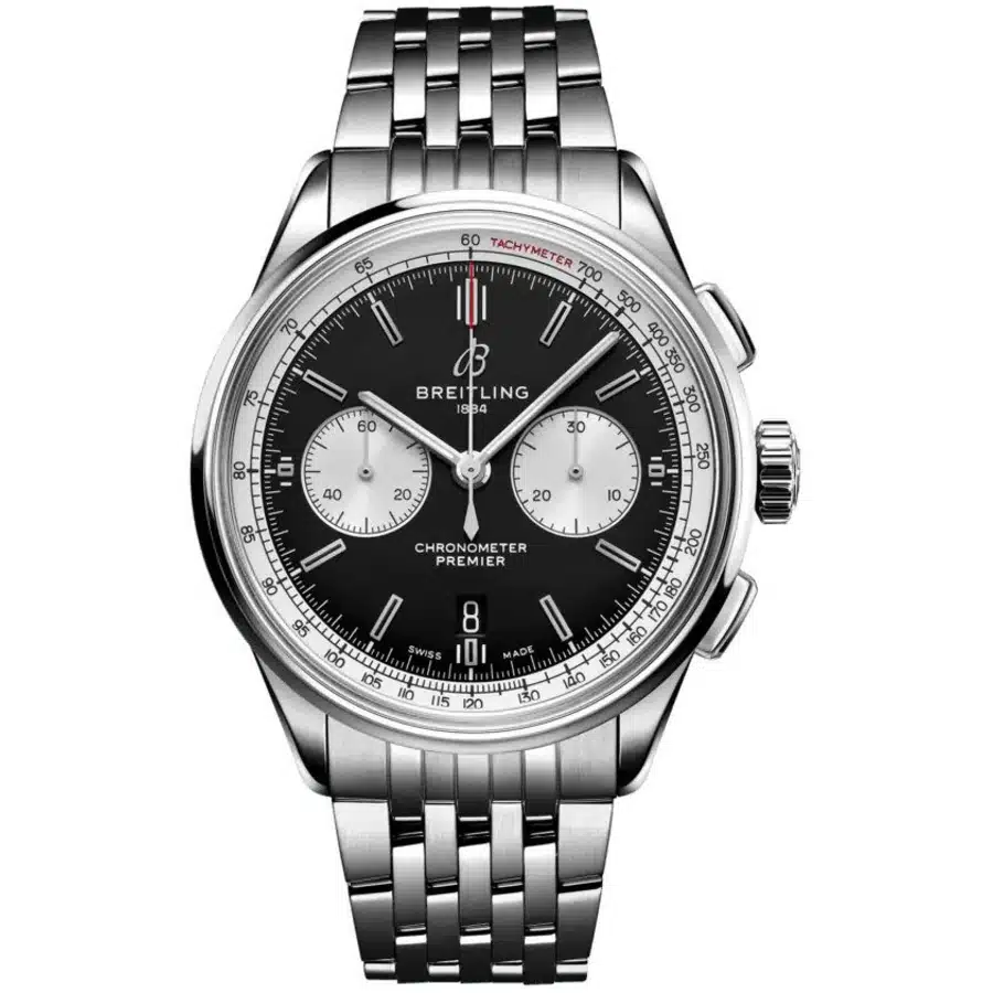 Breitling Premier B01 Chronograph 42 AB0118371B1A1 Stainless Steel Watch Black Dial