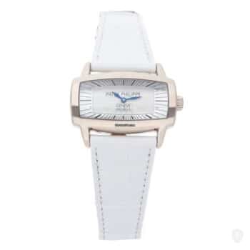 Patek Philippe Gondolo 4980g White Gold With White Leather Watch (White)