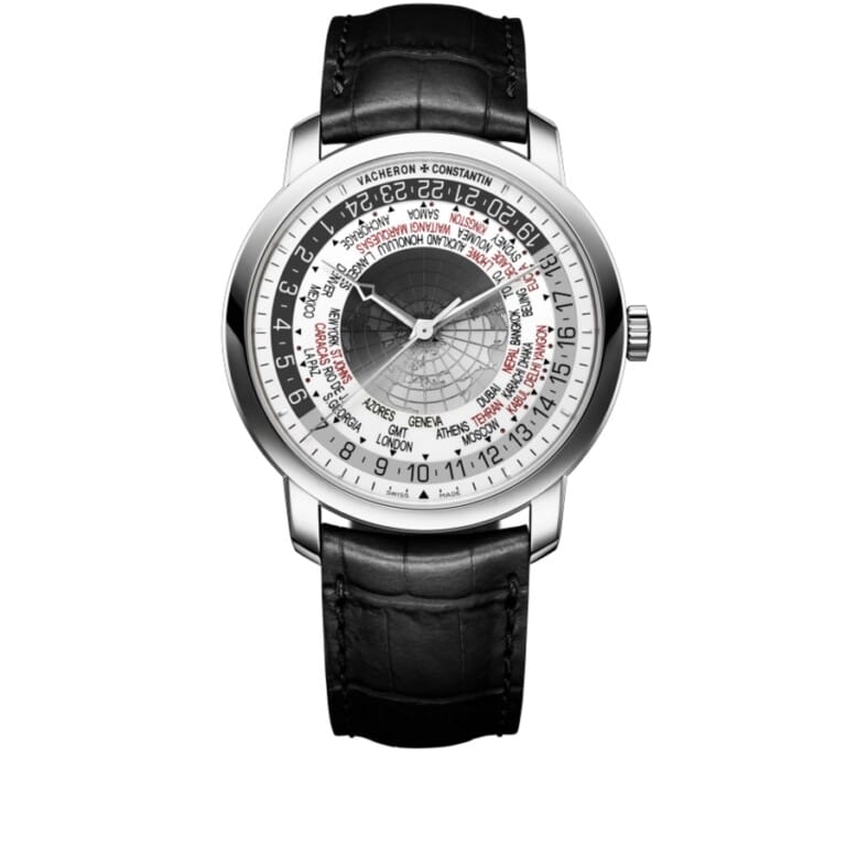 Vacheron Constantin Traditionnelle World Time 86060/000G-8982 White Gold Case with Black Leather Strap