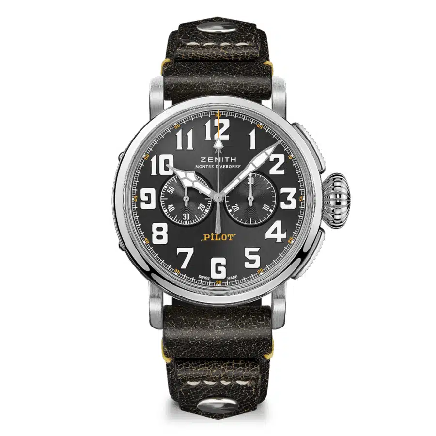 Zenith Pilot Type 20 Chronograph 03.2434.4069/20.I010 Stainless Steel with Black Leather Watch