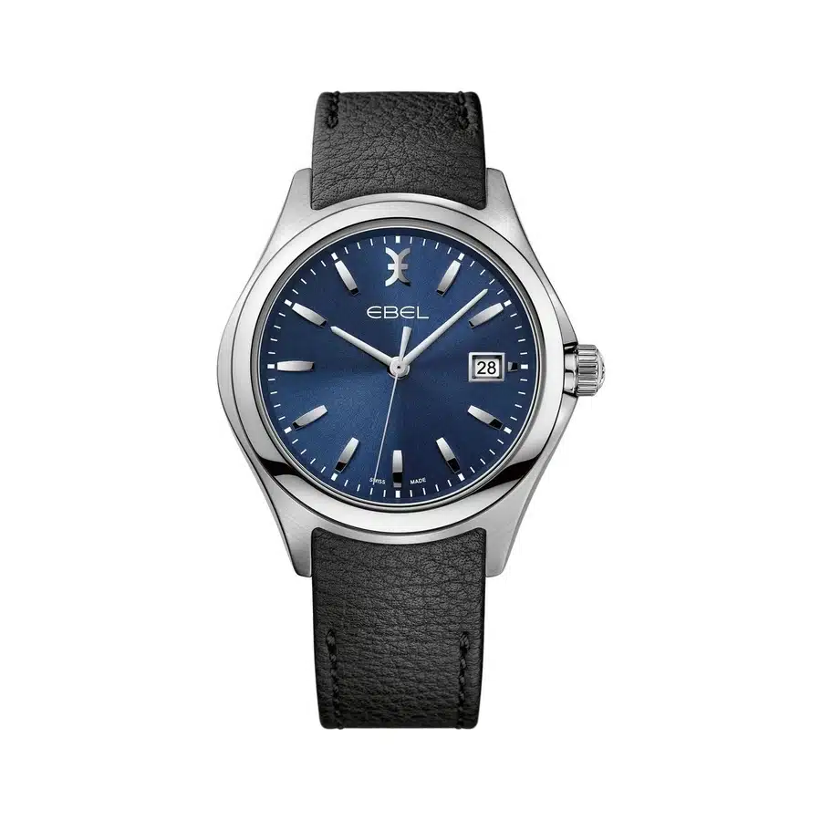 Ebel Wave 1216329 Stainless Steel With Black Calfskin Leather Watch