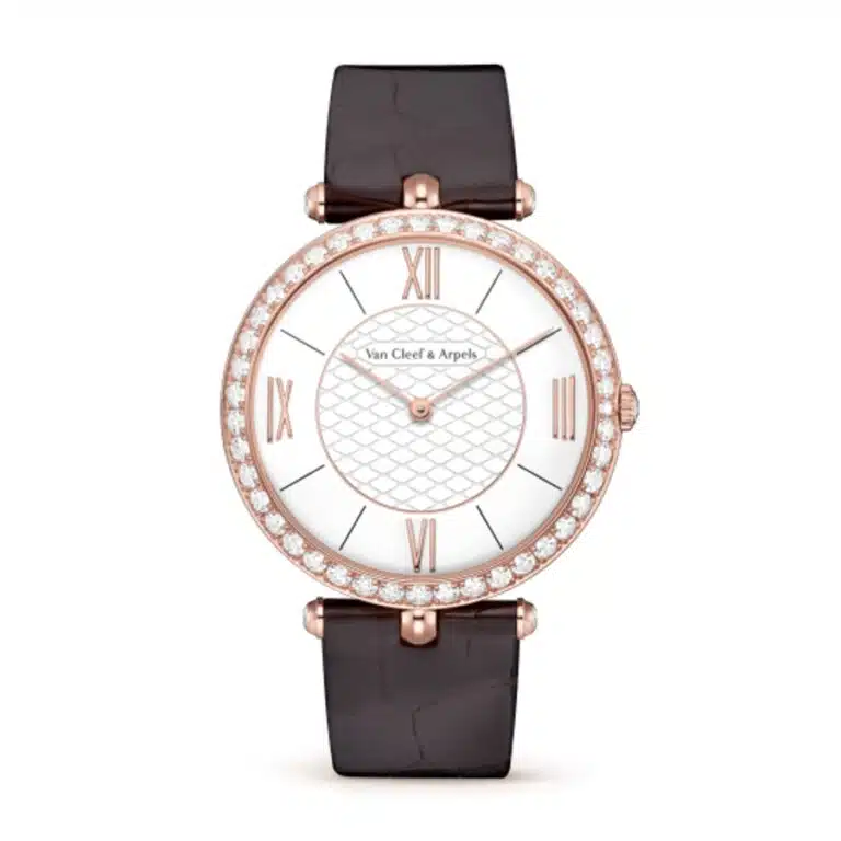 Van Cleef & Arpels Pierre Arpels VCARO3GL00 Rose Gold Case with Brown Crocodile Leather Strap