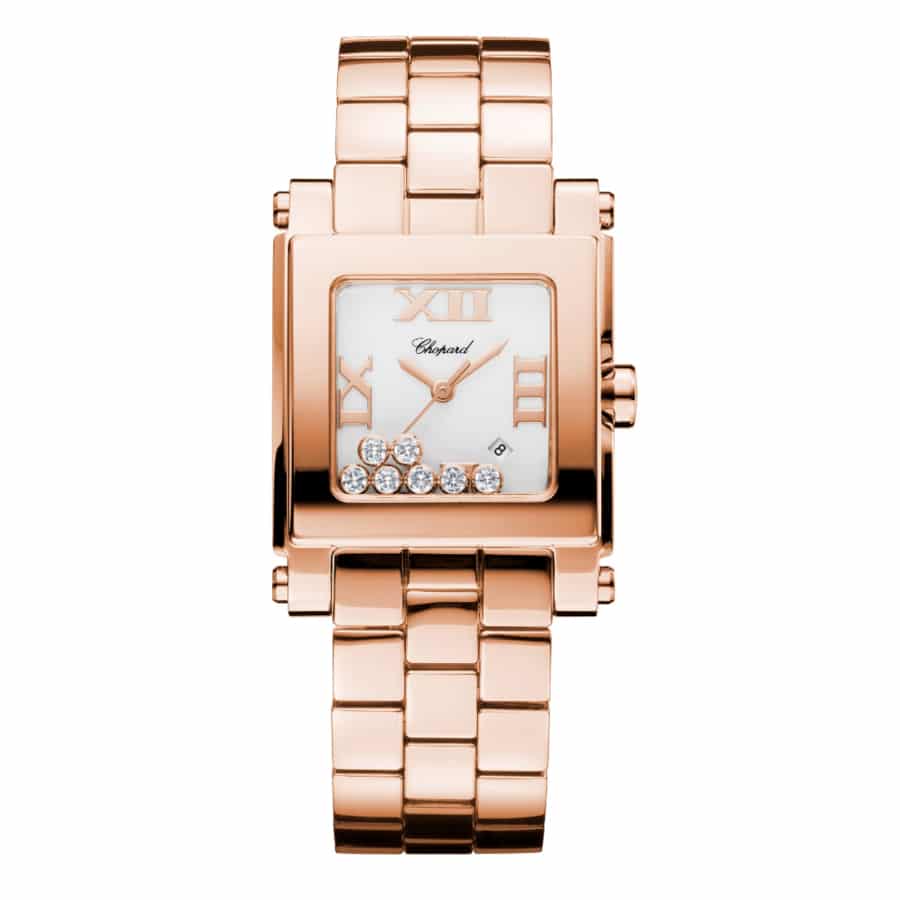 Chopard Happy Sport Square Silver Dial 275322-5001 Rose Gold Watch 2024