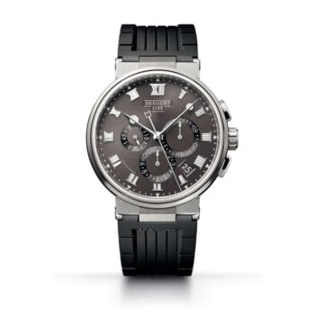 Breguet Marine Chronograph 5527TIG25WV Titanium with Black Rubber Watch Grey Dial