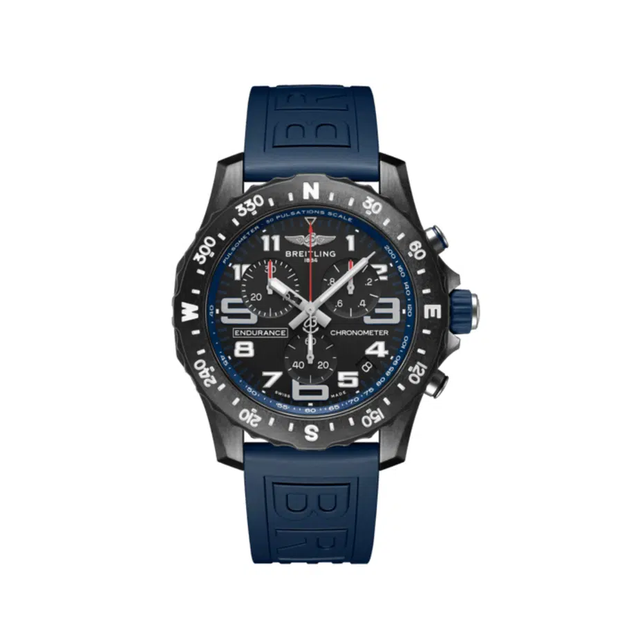 Breitling Endurance Pro X82310D51B1S1 Matte Black Breitlight Case With Blue Rubber Watch Black Dial 2024