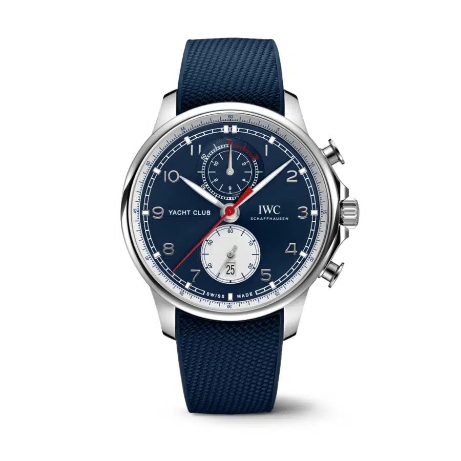 IWC Portuguese Yacht Club Chronograph Stainless Steel with Blue Rubber Watch Blue Dial IW390704