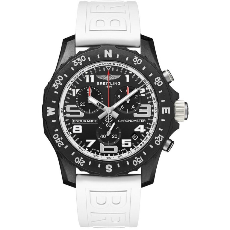 Breitling Endurance Pro X82310A71B1S1 Matte Black Breitlight Case With White Rubber Watch Black Dial 2024